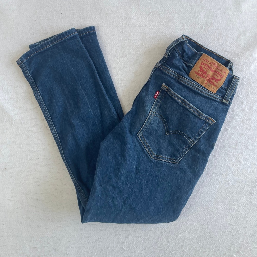 Levi's 514 Straight Leg Jeans Mens 30x30 Blue Denim Waterless Stretch